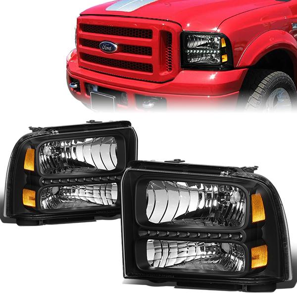 LED DRL Headlights <br>05-07 Ford F250 F350 F450 F550 Super Duty