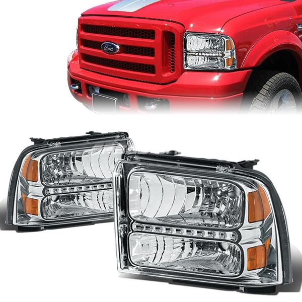 LED DRL Headlights <br>05-07 Ford F250 F350 F450 F550 Super Duty