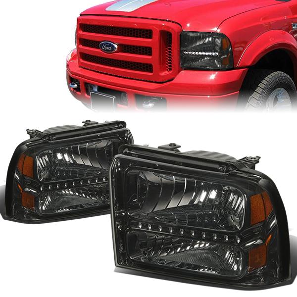 LED DRL Headlights <br>05-07 Ford F250 F350 F450 F550 Super Duty