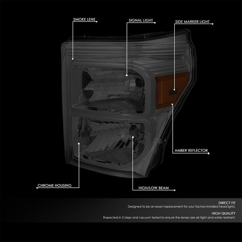 Factory Style Headlights <br>11-15 Ford F250 F350 F450 F550 Super Duty