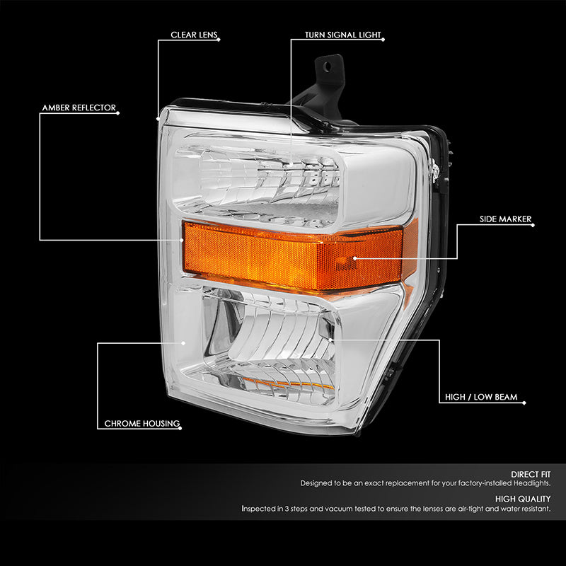 Factory Style Headlights <br>08-10 Ford F250 F350 F450 F550 Super Duty