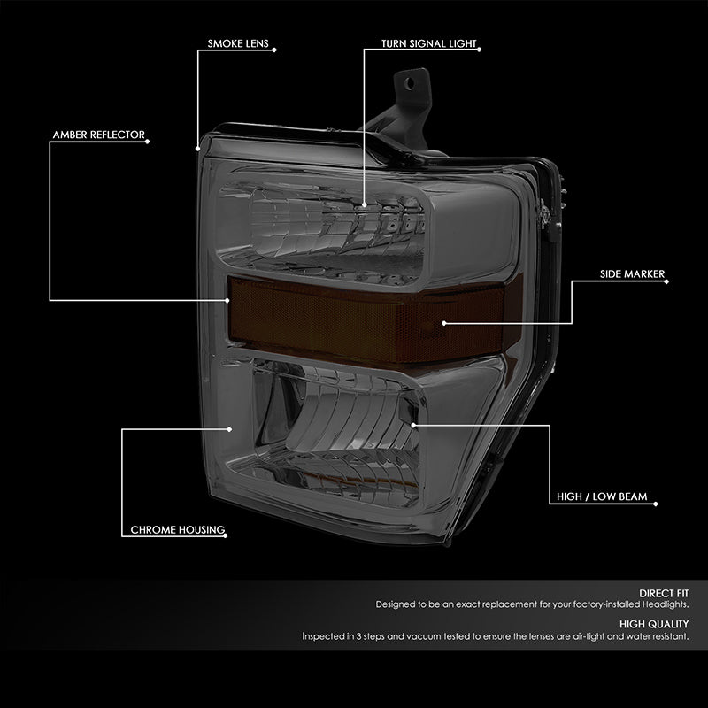 Factory Style Headlights <br>08-10 Ford F250 F350 F450 F550 Super Duty