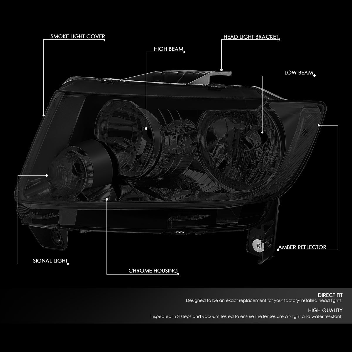 Factory Style Headlights <br>11-13 Jeep Grand Cherokee