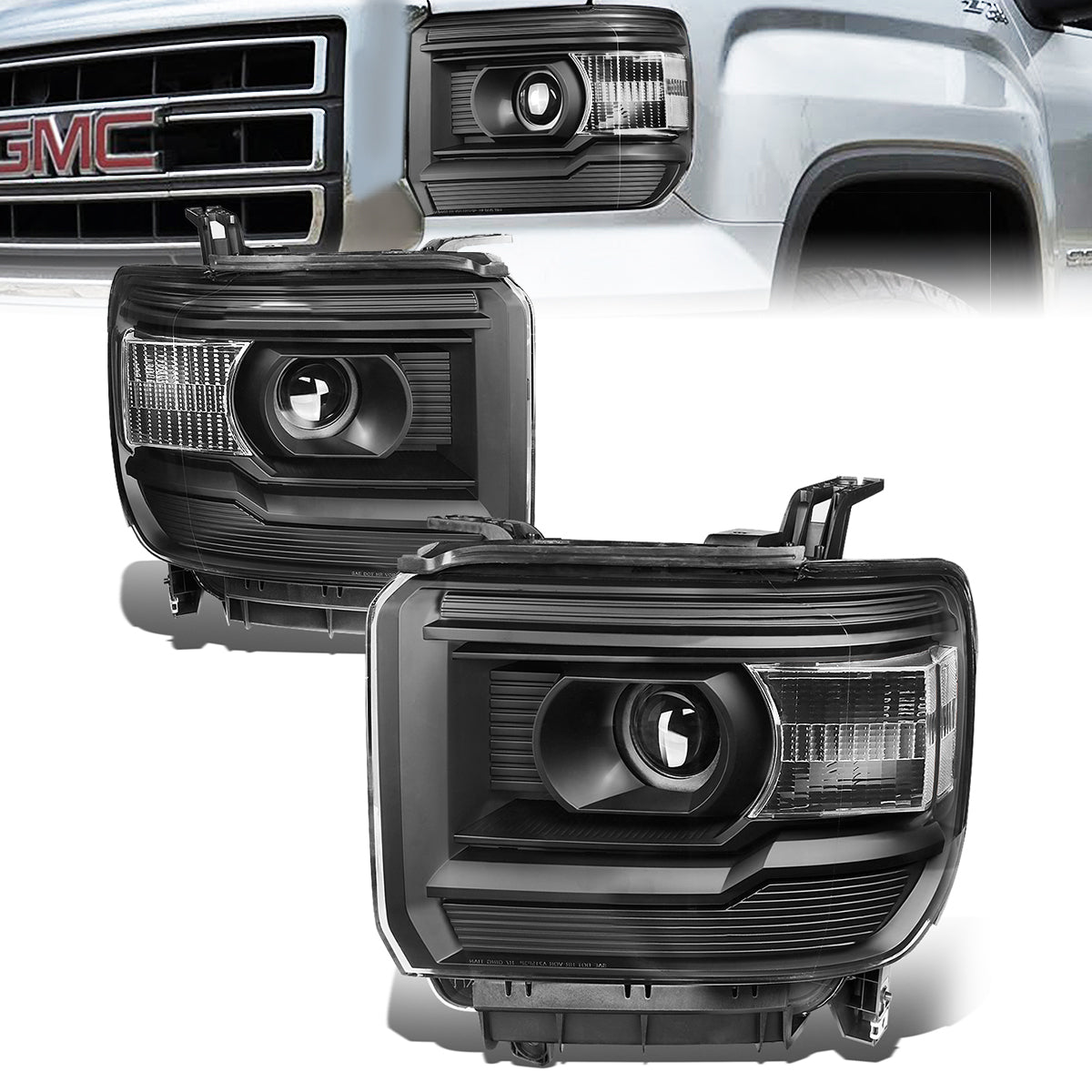 Factory Style Projector Headlights <br>14-15 GMC Sierra 1500,15-17 2500HD 3500HD