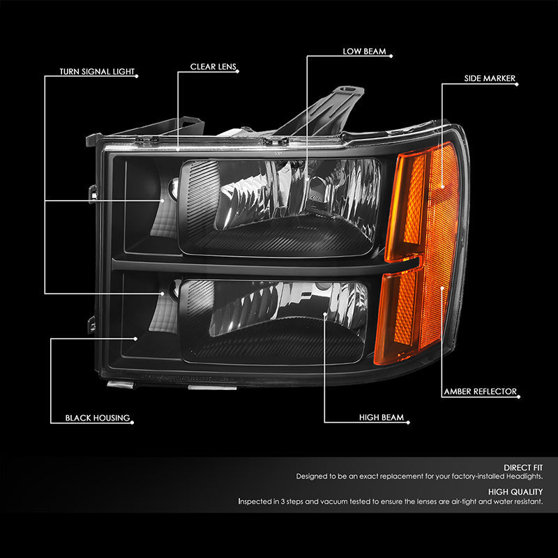 Factory Style Headlights <br>07-13 GMC Sierra 1500 2500HD 3500HD