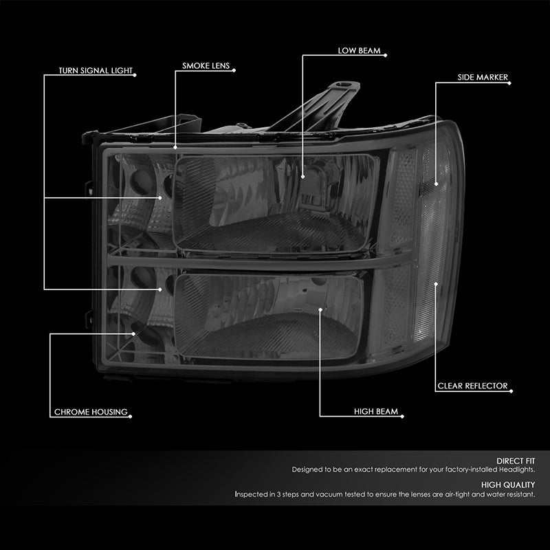 Factory Style Headlights <br>07-13 GMC Sierra 1500 2500HD 3500HD