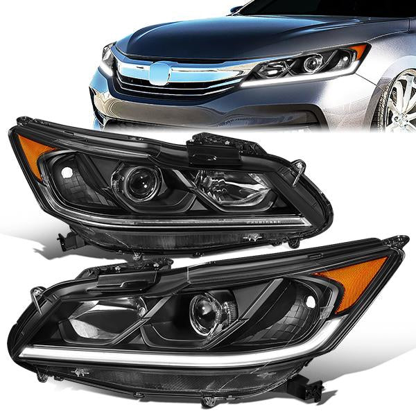 LED DRL Projector Headlights <br>16-17 Honda Accord