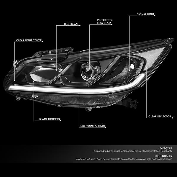 LED DRL Projector Headlights <br>16-17 Honda Accord