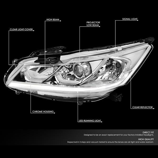 LED DRL Projector Headlights <br>16-17 Honda Accord