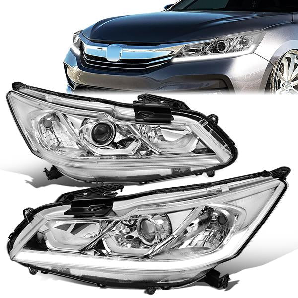 LED DRL Projector Headlights <br>16-17 Honda Accord