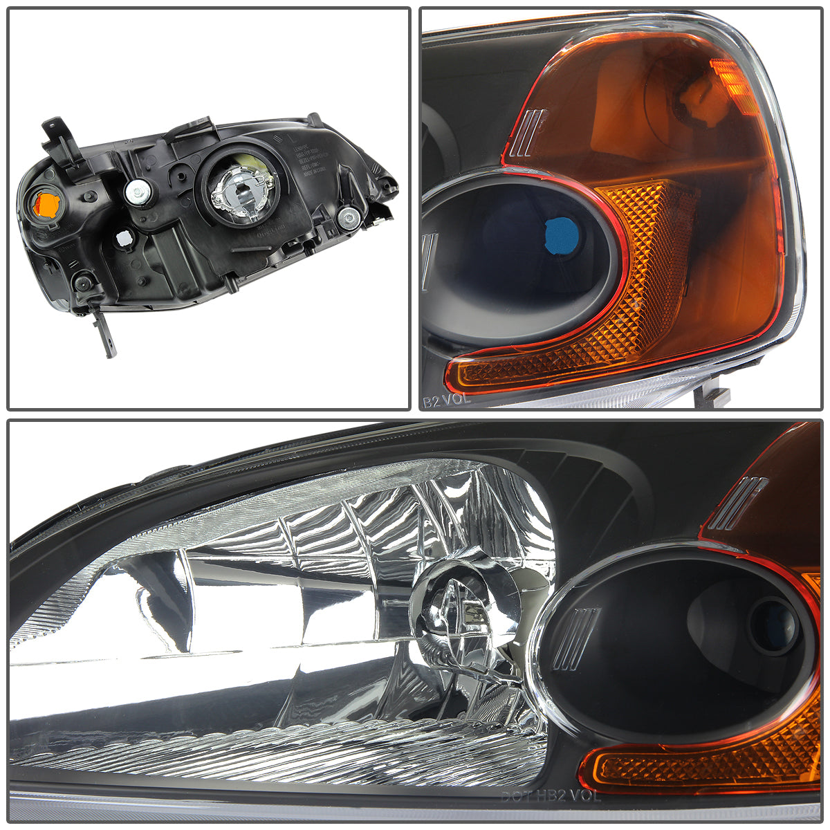 Factory Style Headlights <br>01-03 Honda Civic Sedan/ Coupe