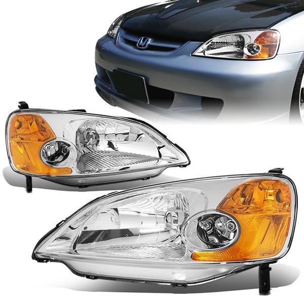 Factory Style Headlights <br>01-03 Honda Civic Sedan/ Coupe