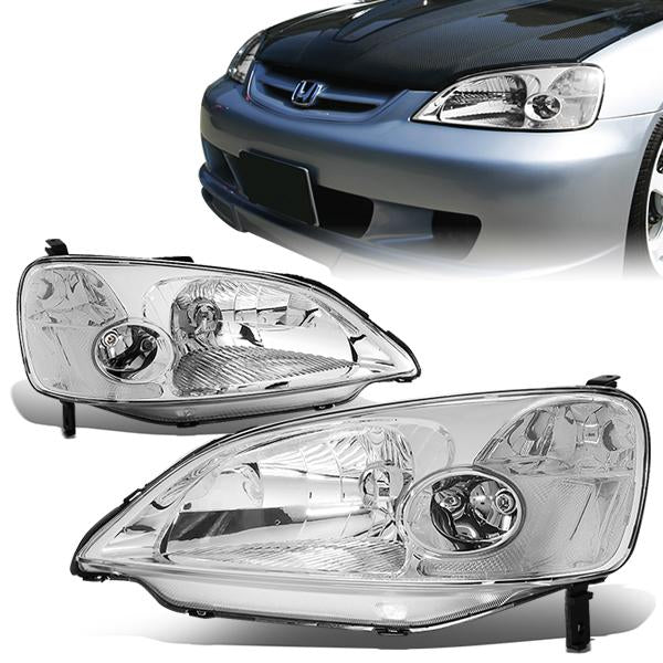 Factory Style Headlights <br>01-03 Honda Civic Sedan/ Coupe