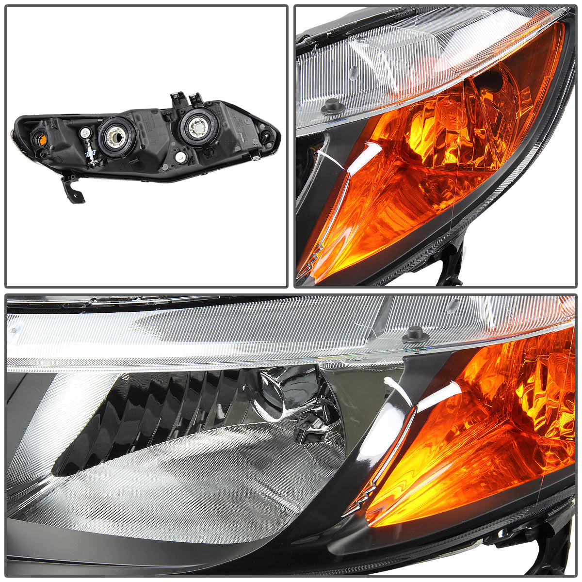 Factory Style Headlights <br>06-08 Honda Civic