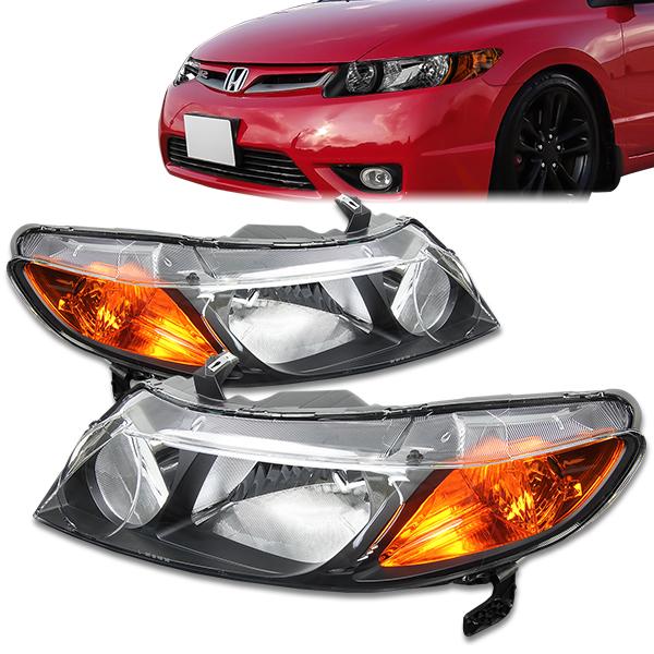 Factory Style Headlights <br>06-08 Honda Civic