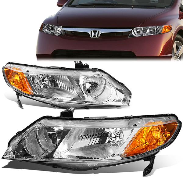 Factory Style Headlights <br>06-08 Honda Civic