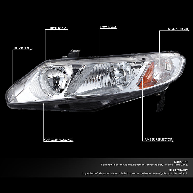 Factory Style Headlights <br>06-11 Honda Civic