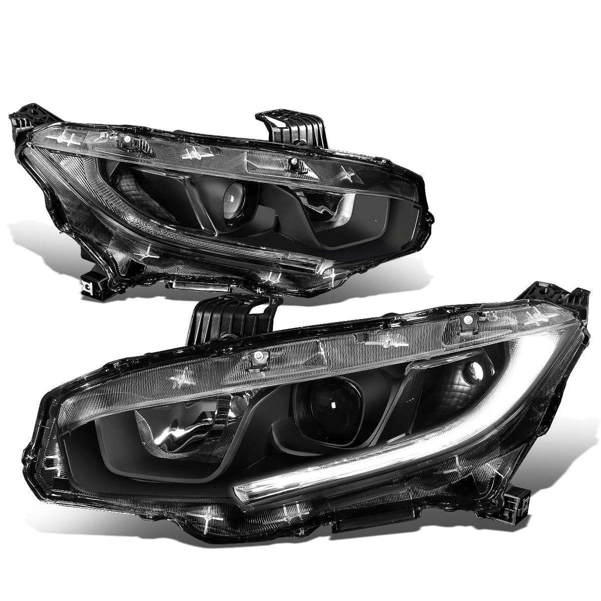 LED DRL Projector Headlights <br>16-18 Honda Civic