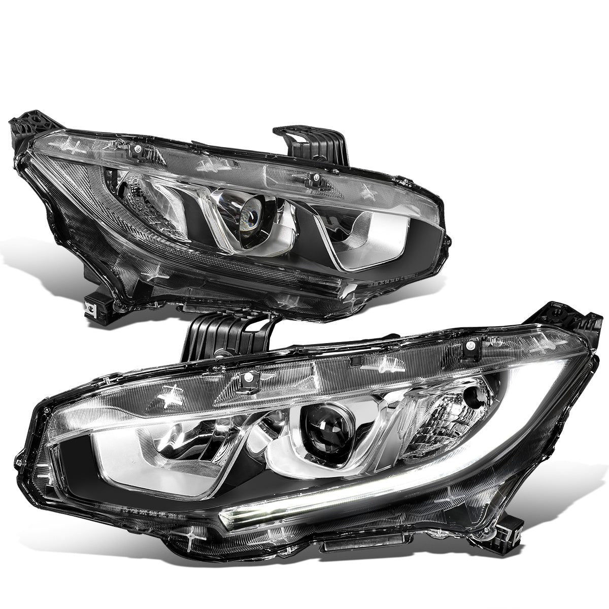 LED DRL Projector Headlights <br>16-18 Honda Civic