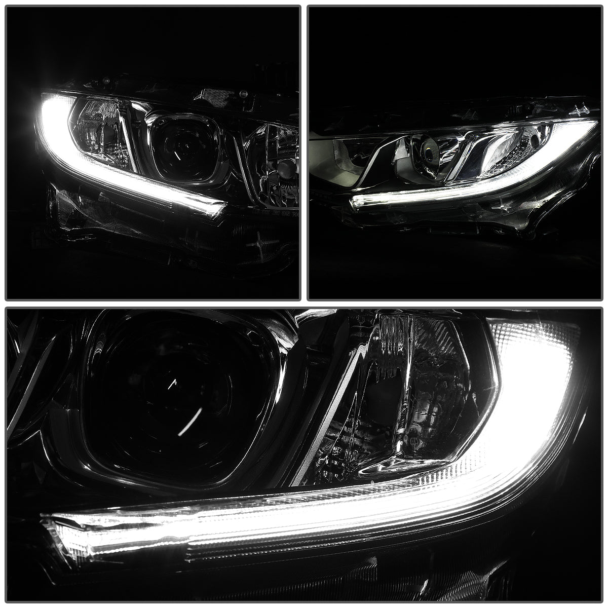 LED DRL Projector Headlights <br>16-18 Honda Civic