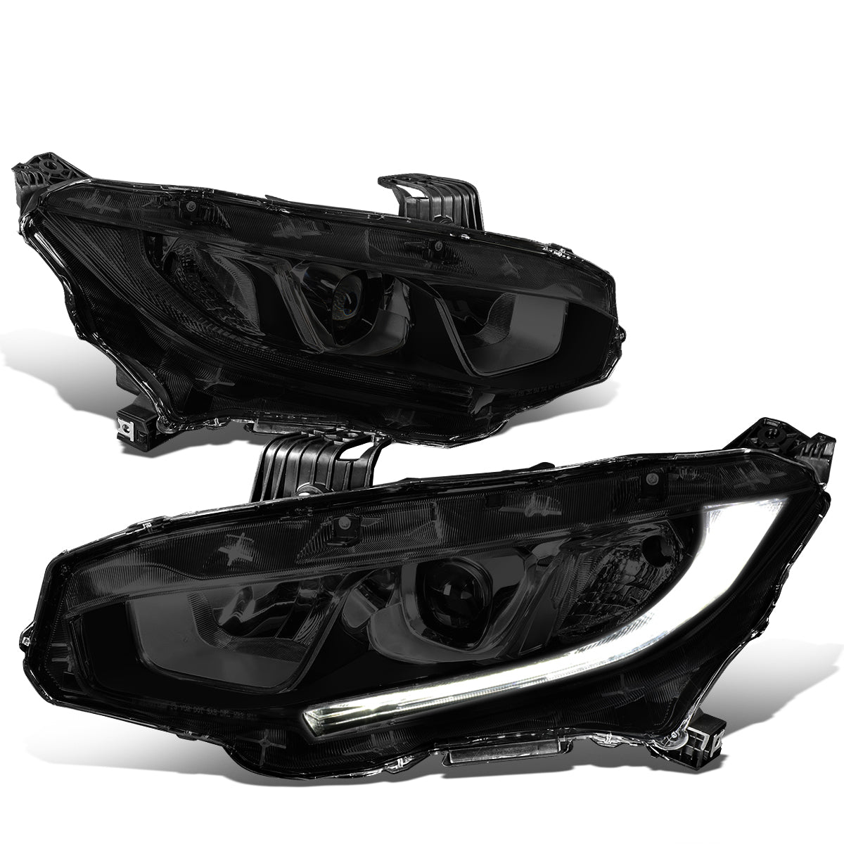 LED DRL Projector Headlights <br>16-18 Honda Civic