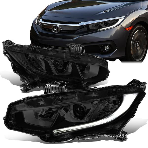 LED DRL Projector Headlights <br>16-18 Honda Civic