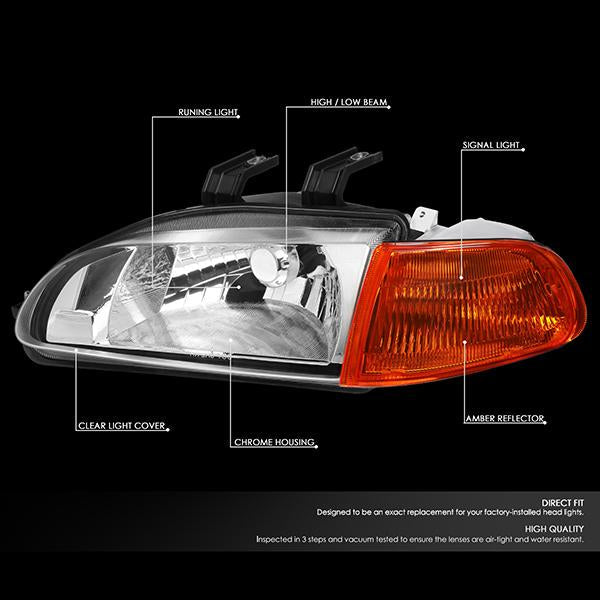 Factory Style Headlights <br>92-95 Honda Civic