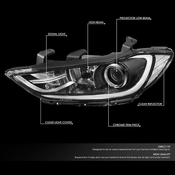 Factory Style Projector Headlights <br>17-18 Hyundai Elantra Sedan