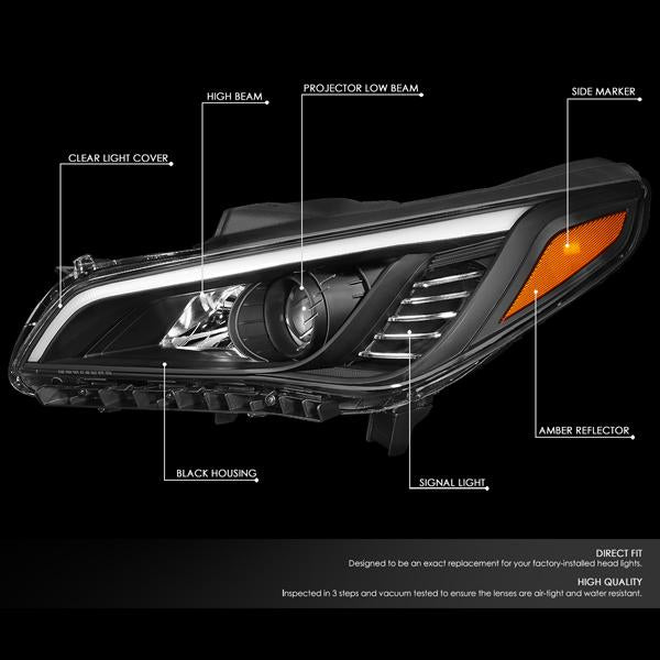 Factory Style Projector Headlights <br>15-17 Hyundai Sonata