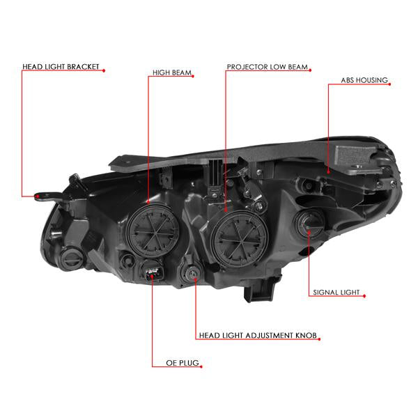 Factory Style Projector Headlights <br>15-17 Hyundai Sonata