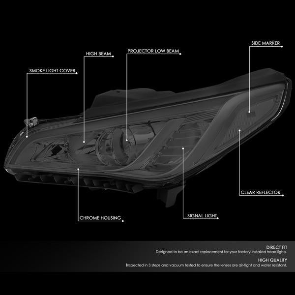 Factory Style Projector Headlights <br>15-17 Hyundai Sonata