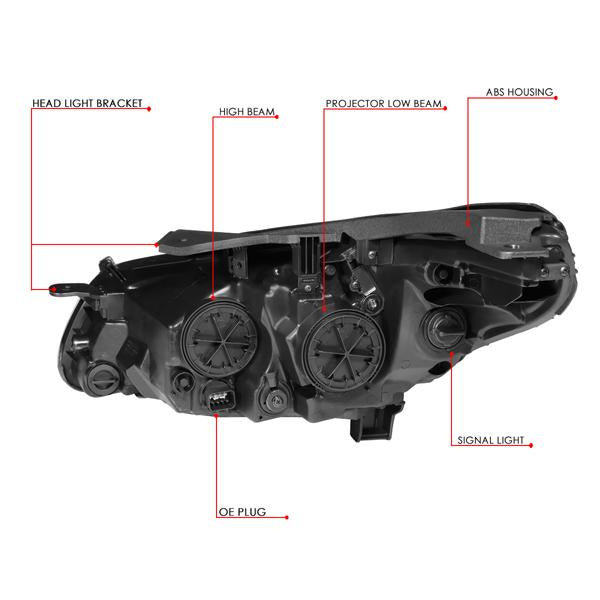 Factory Style Projector Headlights <br>15-17 Hyundai Sonata