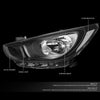 Factory Style Headlights <br>12-14 Hyundai Accent