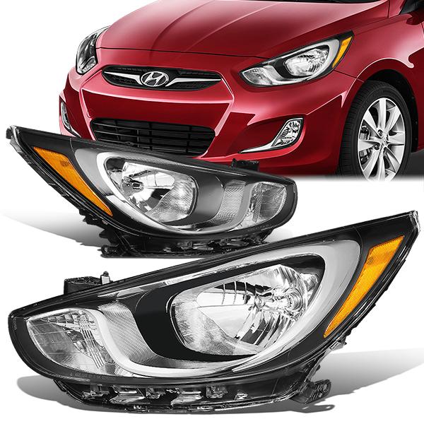 Factory Style Headlights <br>12-14 Hyundai Accent