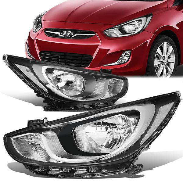 Factory Style Headlights <br>12-14 Hyundai Accent