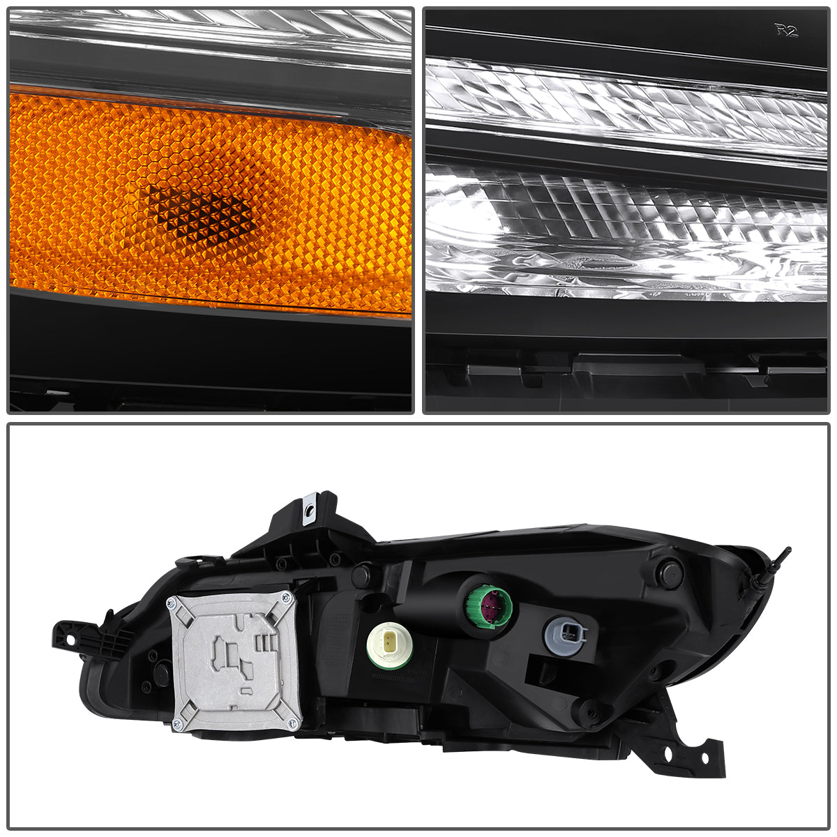 LED DRL Projector Headlights <br>14-18 Jeep Cherokee