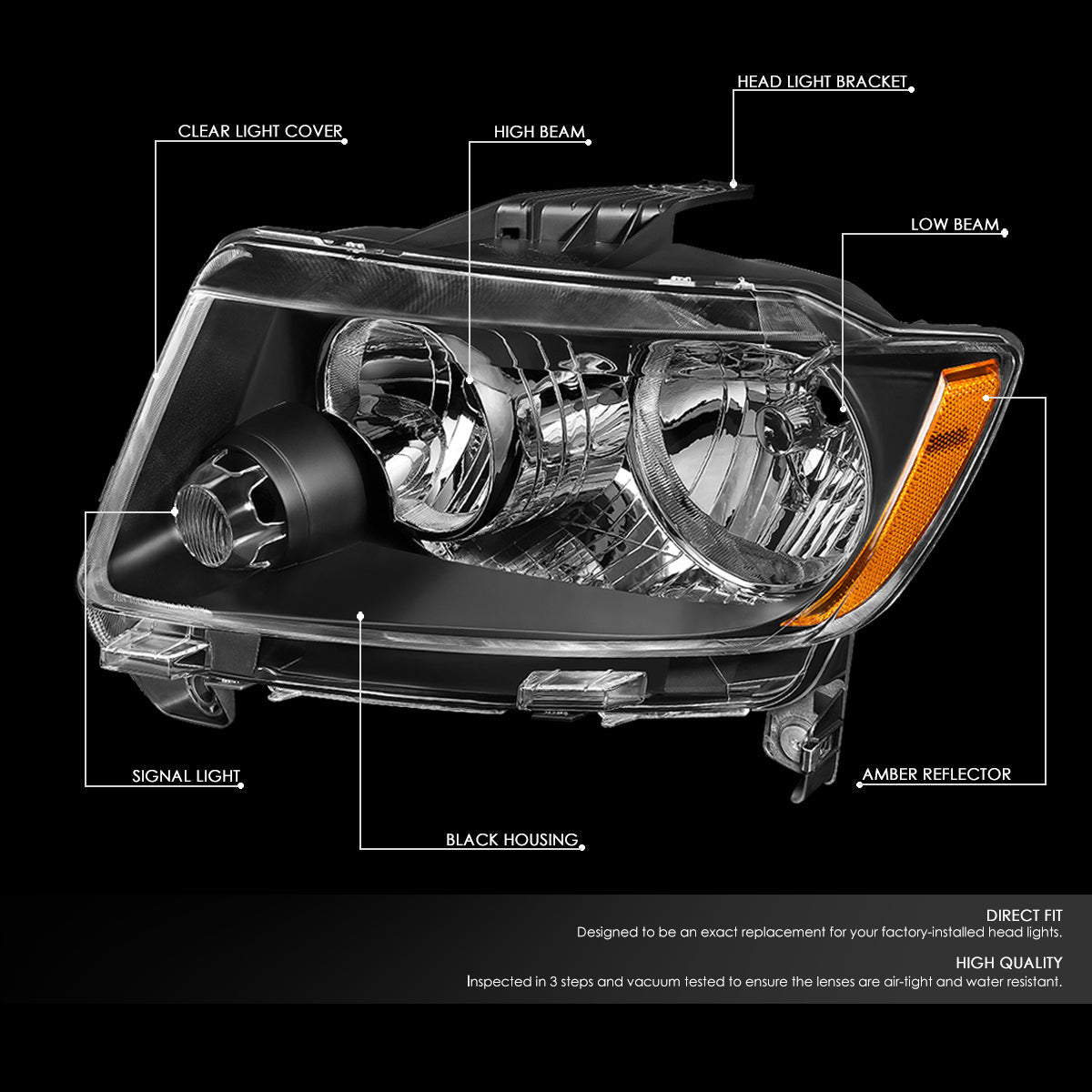 Factory Style Headlights <br>11-13 Jeep Grand Cherokee