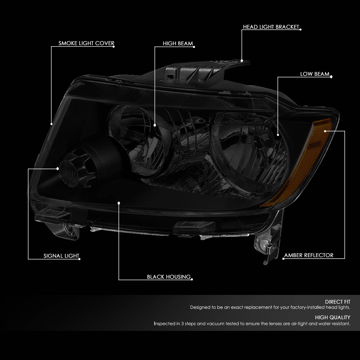 Factory Style Headlights <br>11-13 Jeep Grand Cherokee