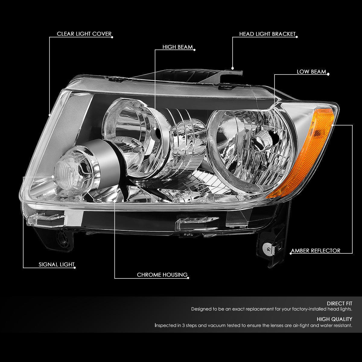 Factory Style Headlights <br>11-13 Jeep Grand Cherokee