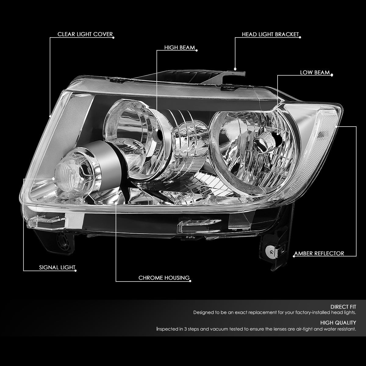 Factory Style Headlights <br>11-13 Jeep Grand Cherokee