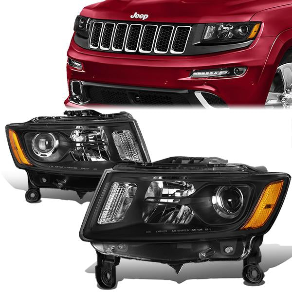 Factory Style Projector Headlights <br>14-16 Jeep Grand Cherokee Pre-Facelift