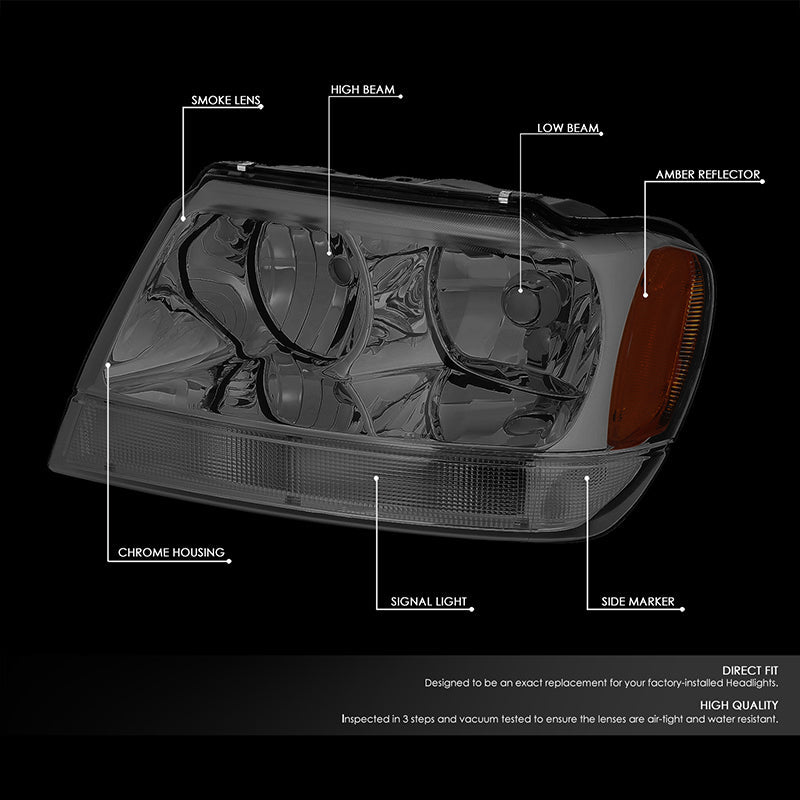 Factory Style Headlights <br>99-04 Jeep Grand Cherokee WJ