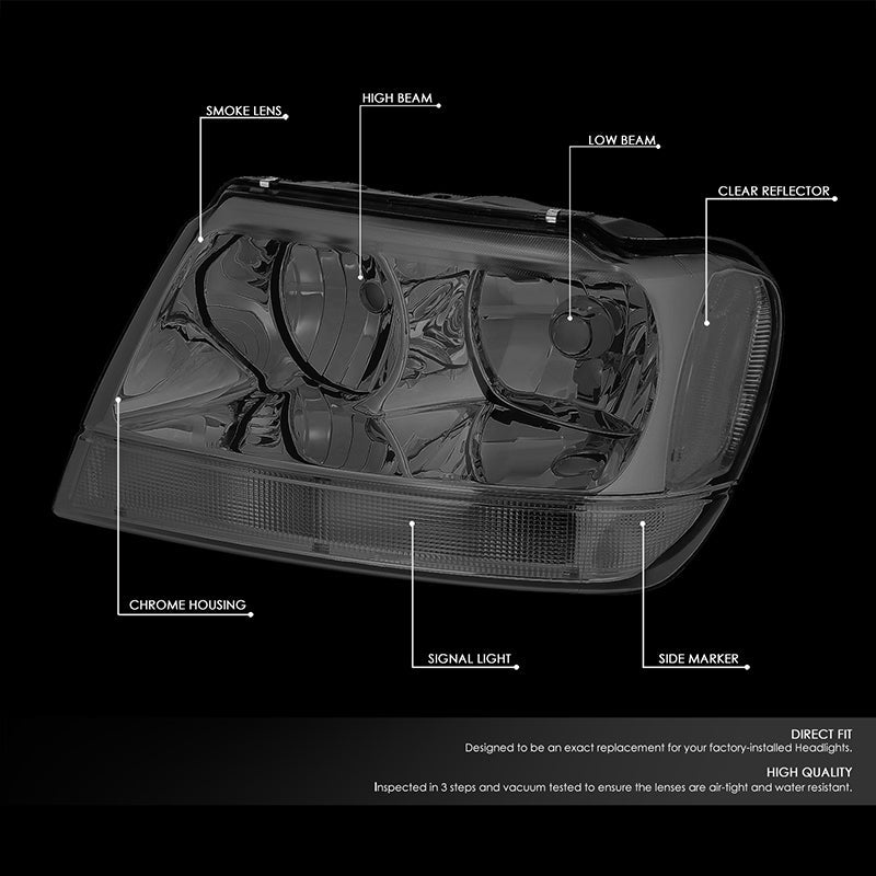 Factory Style Headlights <br>99-04 Jeep Grand Cherokee WJ