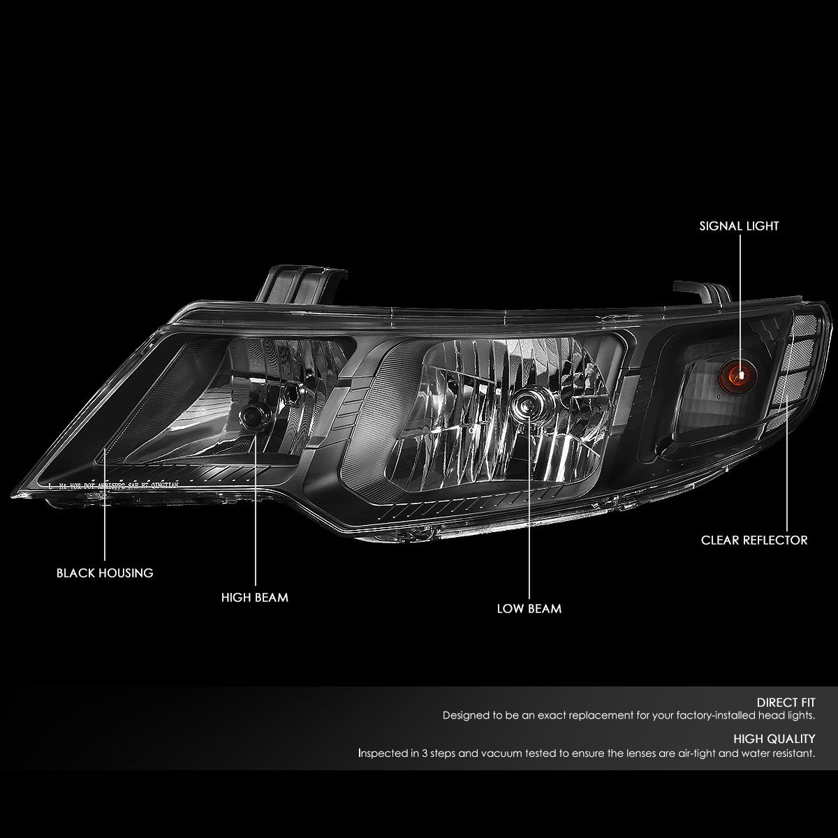 Factory Style Headlights <br>10-13 Kia Forte, Koup