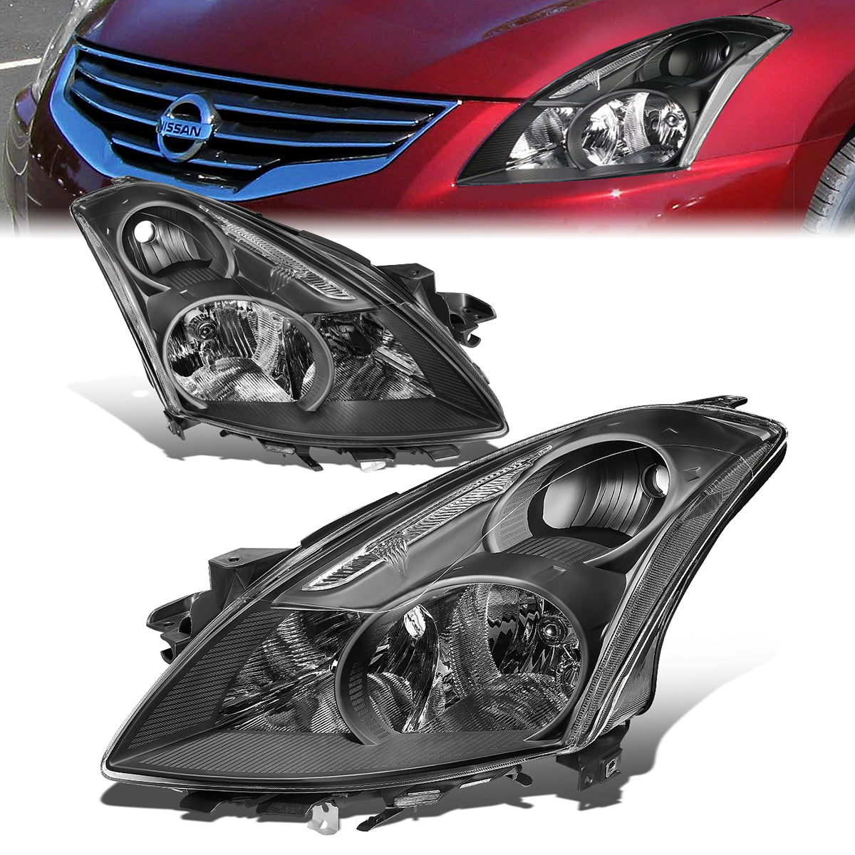 Factory Style Headlights <br>10-12 Nissan Altima Sedan