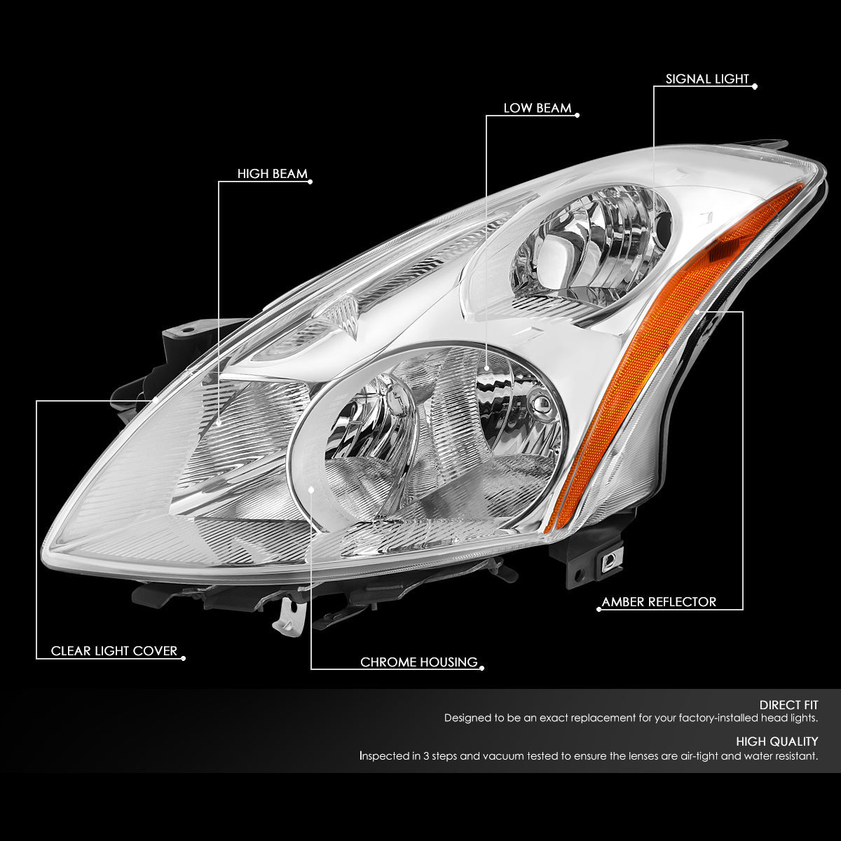 Factory Style Headlights <br>10-12 Nissan Altima Sedan