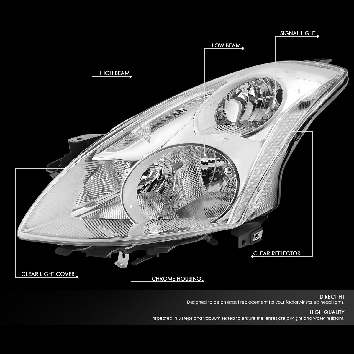 Factory Style Headlights <br>10-12 Nissan Altima Sedan