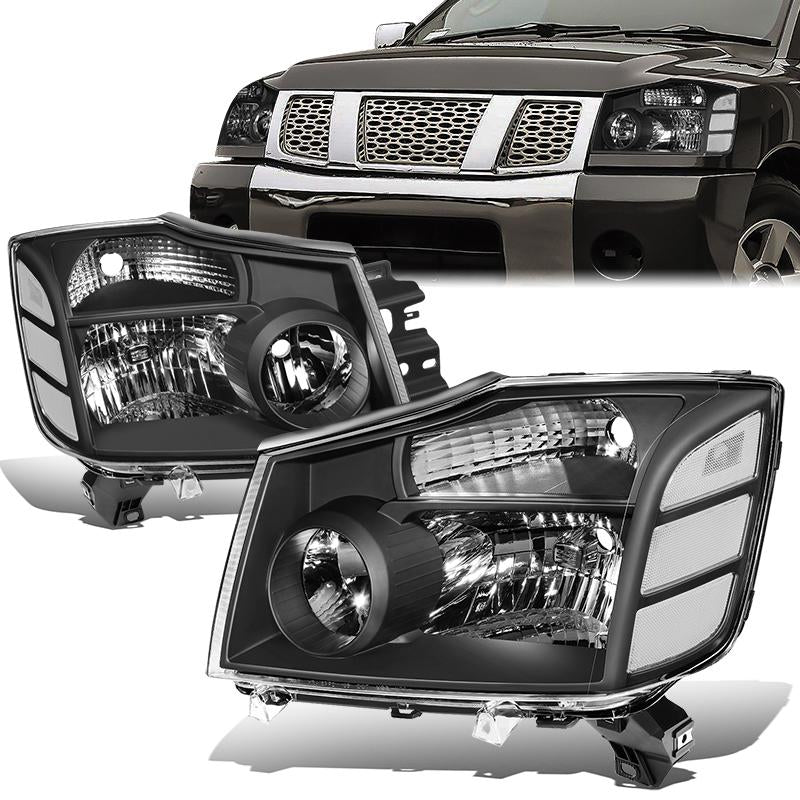 Factory Style Headlights <br>04-15 Nissan Titan, 05-07 Armada