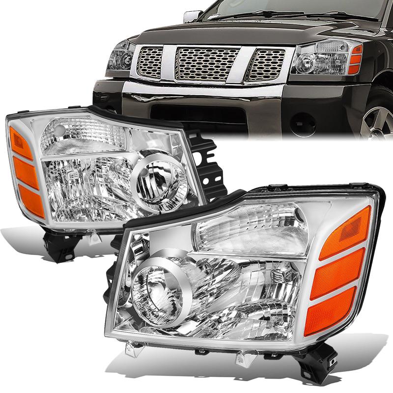 Factory Style Headlights <br>04-15 Nissan Titan, 05-07 Armada