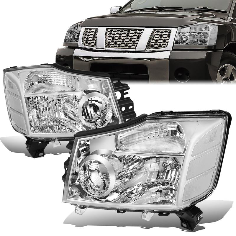 Factory Style Headlights <br>04-15 Nissan Titan, 05-07 Armada